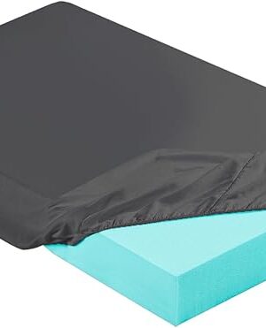2-3 Inch Mattress Topper Cover (Only Cover) Memory Foam Protector Microfiber Memory Foam for Latex Mattress Topper Gel RV(Twin 75 x 38 Inch,Dark Gray)