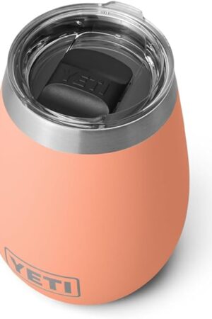 YETI Rambler 10 oz Wine Tumbler, Vacuum Insulated, Stainless Steel with MagSlider Lid, Lowcountry Peach