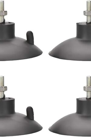 4 PCs French Fry Suction Cup Feet Commercial Suction Cup Feet with Screws for Industrial Commercial French Fry Cutter (Black)