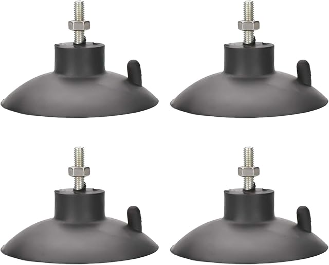 4 PCs French Fry Suction Cup Feet Commercial Suction Cup Feet with Screws for Industrial Commercial French Fry Cutter (Black)