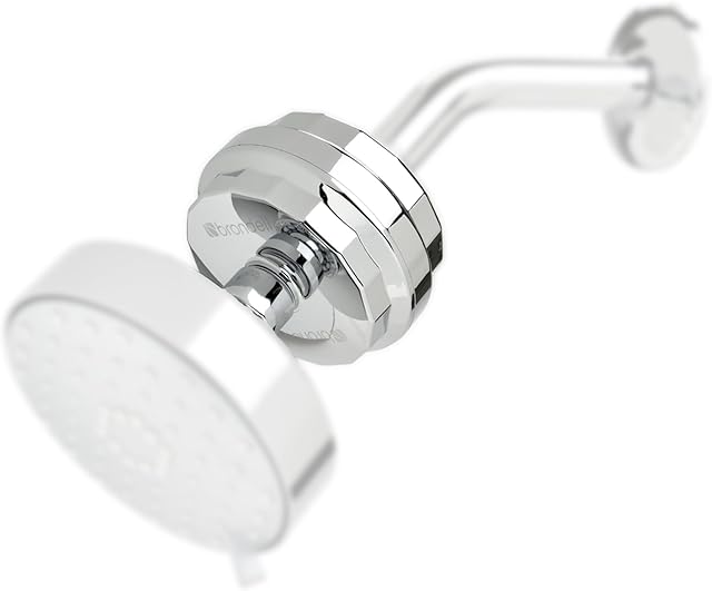Brondell Shower Filter VivaSpring, Compact Polished Chrome – High Output, 100% High-Purity KDF Filtration, With FF-30 Filter Cartridge, Filtered Shower Water for Healthier Skin & Hair
