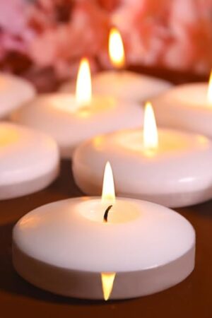 48 Pack White Floating Candles 3 inch Unscented Floating Candles for Centerpieces-10 Hours Long Burn Time-3? Floating Candle Bulk for Wedding Cylinder Vases