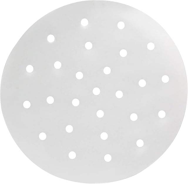 100 Pcs Dumpling Paper Bamboo Steamer Paper 7 Inch Steamer Basket Liners With Holes,Parchment Paper For Air Frying,Baking