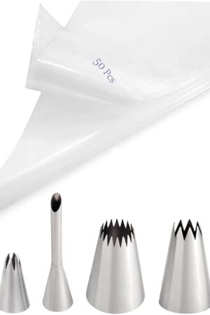 Churro Making Kit – 54 Pcs Large Piping Tips and Bags Set for Homemade Churrera, Churro Maker and Filler