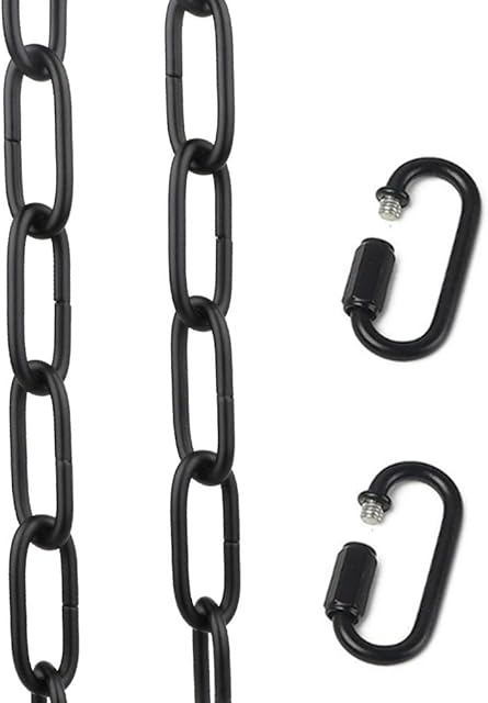 6 feet Black Pendant Light Fixture Chain Permits Installation of Chain-Hung Fixtures On High Ceilings with Maximum Fixture Weight of 50 Pounds