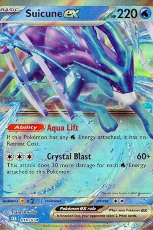 The Pokemon – Suicune ex 010/034 CLB - Trading Card Game Classic – Holo Foil – Single Card