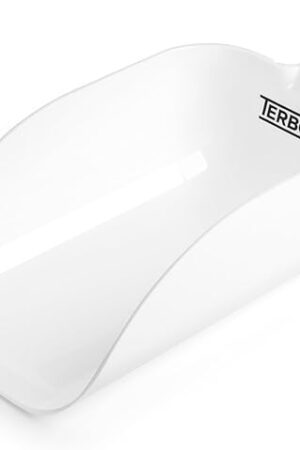 2pk Terbold Plastic Ice Scoop 64oz | Large Utility Plastic Hand Scooper | BPA Free for Foodservice Dry Goods Commercial Ice Machine