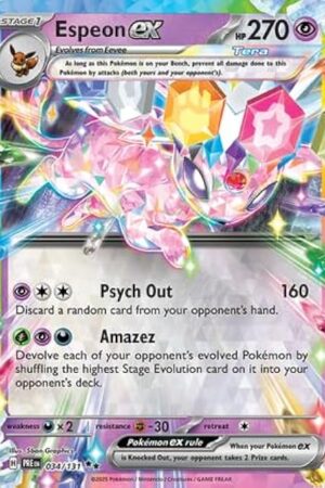The Pokemon - Espeon 034/131 – Prismatic Evolutions – Double Rare – Foil Single Card