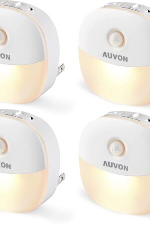 AUVON Plug in Night Light, Warm White, 4 Packs