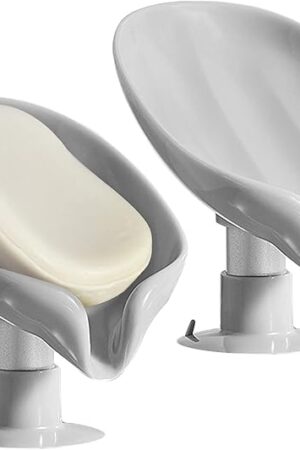 2 Pack Soap Holder Self Draining Soap Dish Sponge Holder Suction Cup Soap Dish Fast Draining Fast Drying Strong Suction Cup Adhesion for Bathroom Shower Kitchen Sink