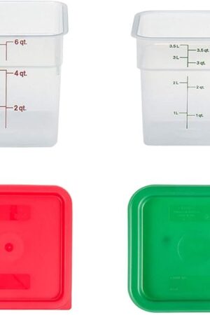Cambro Containers With Lids - 4 Quart and 6 Quart Food Storage Set - 2 Pack
