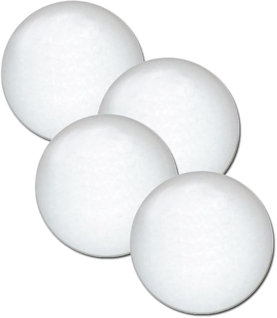 The Fat Cat Foosball/Soccer Game Table Soccer Balls: 36 mm Regulation Size Foosballs, Solid White, 4 Pack