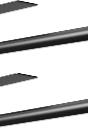 2 Pack Paper Towel Holder, Improved Paper Towel Holder Under Cabinet, Stainless Steel Paper Towel Holders Bar Rack with Self Adhesive and Screws for Kitchen, Bathroom, RV, Black