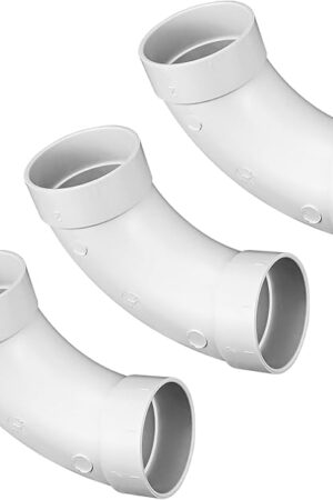 3 Pack Replacement Central Vacuum 90 Degree Sweep Prevents Clogs Elbow Fitting for 2 Inch Vacuum Pipe