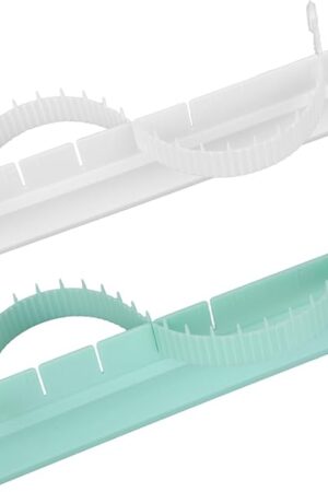 2pcs Cake Arch Guide Tool, Green and White Fondant Cake Arc Ruler Decorative Marking Divider Baking Measure Pastry for Home Bakeries Pastry Shops