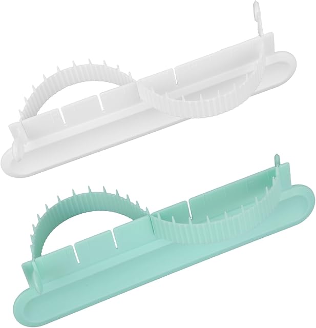 2pcs Cake Arch Guide Tool, Green and White Fondant Cake Arc Ruler Decorative Marking Divider Baking Measure Pastry for Home Bakeries Pastry Shops
