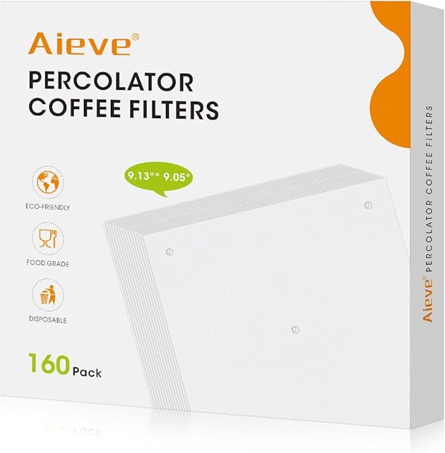 Aieve Percolator Coffee Filters, Coffee Filters for Percolator Coffee Pot Electric (160 Count)
