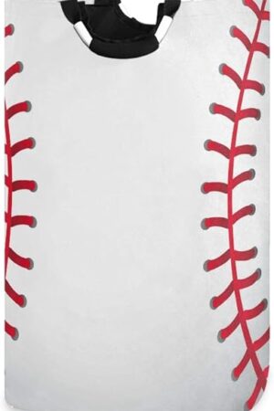 Collapsible Laundry Basket Baseball Sport Theme Laundry Hamper Large Cloth Hamper Laundry Organizer Holder with Handle