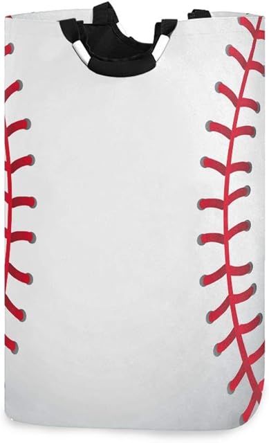 Collapsible Laundry Basket Baseball Sport Theme Laundry Hamper Large Cloth Hamper Laundry Organizer Holder with Handle