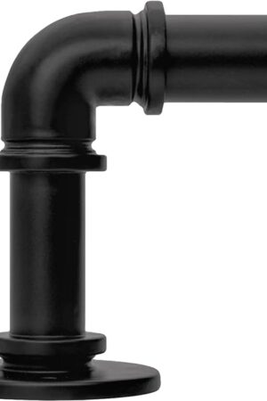 Black Curtain Rods 18 to 88 Inch, Industrial Curtain Rods,Adjustable Length,1 in Diameter Pipe,Wall or Ceiling Mounted,for Bedroom and Living Room(Black 18? to 88?)