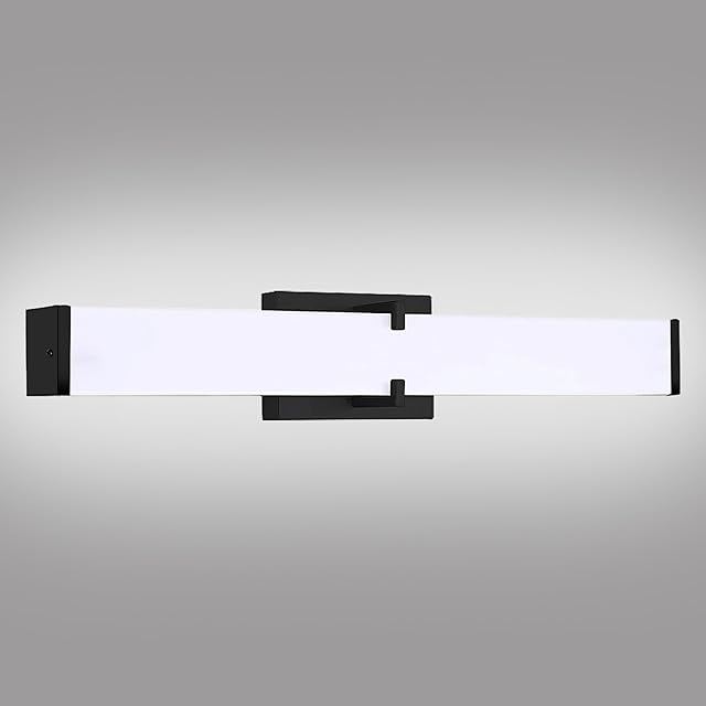 LED Bathroom Vanity Light Cool White 5000K Black Modern Matte Bathroom Lighting Fixtures; 16 Inch IP44 20W Equivalent to Incandescent 200W for Over Mirror Vanity Light - ETL Listed (1 Pack)