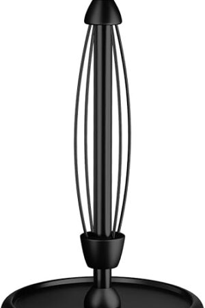 VEHHE Paper Towel Holder Countertop with Weighted Base, One-Handed Tear Paper Towel Holder with Damping Function and EVA Non-Slip Pad for Bathroom and Kitchen