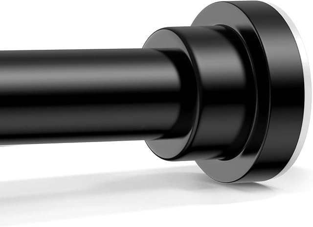 1-Pack Black Shower Curtain Rod 46-78 Inch - Shower Tension Rod for Bathroom, Closet, Window, Room Divider, Adjustable Shower Rod, Easy Installation, No Drilling