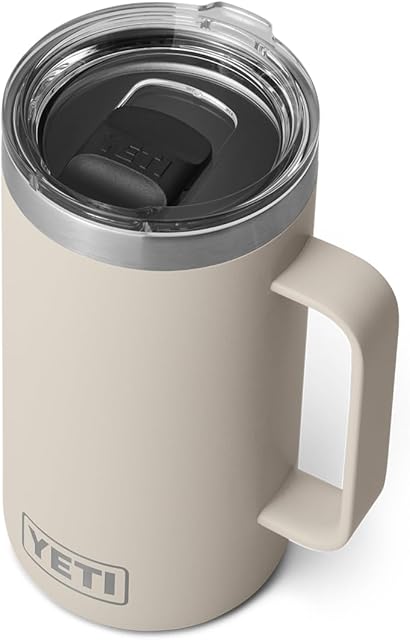 YETI Rambler 24 oz Mug, Vacuum Insulated, Stainless Steel with MagSlider Lid, Cape Taupe