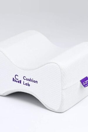 C CUSHION LAB Extra Support Orthopedic Knee Pillow for Side Sleepers - Healthy Alignment Leg Pillow for Sleeping - Hip, Pregnancy, Sciatica, & Back Pain Relief - Memory Foam Contour Wedge - Large Size