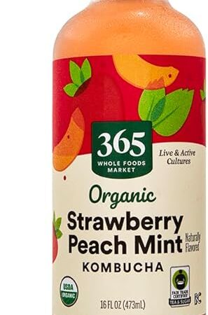 365 by Whole Foods Market Organic Strawberry Peach Mint Kombucha, 16 FZ