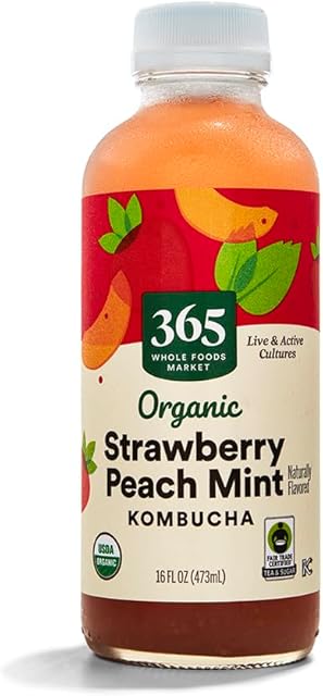 365 by Whole Foods Market Organic Strawberry Peach Mint Kombucha, 16 FZ