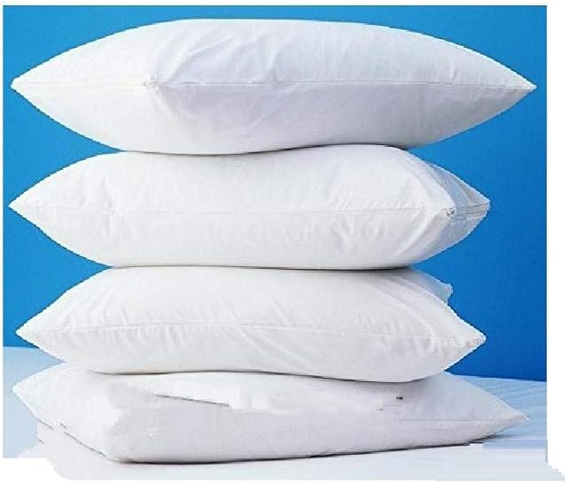 4 Pack Deluxe Zippered Vinyl Pillow Covers - Waterproof Protectors for Longer Lasting Pillows. Standard Size 20"x29". Ideal for Home, Hotel and Hospital use.
