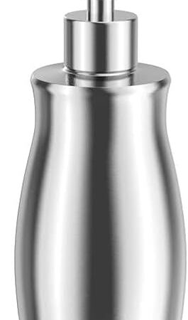 ARKTEK Soap Dispenser Stainless Steel 13.5 Oz - Liquid Hand Lotion Dispenser with Brushed Nickel Pump, Refillable Dishwashing Soap Dispenser Dish Soap for Kitchen, Bathroom, Countertop - Silver