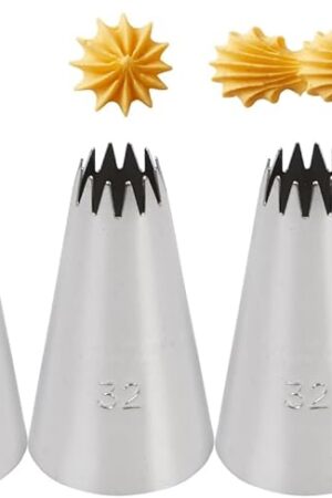 #32 Star Tip for Piping,Icing Piping Tip for Cake and Cupcake Decorating,3 Pcs