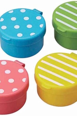 CuteZCute Mini Condiment Mayo Container for Bento Lunch Box, Blue/Pink/Green/Yellow, 4 Piece
