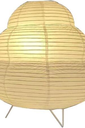Bedside Table Lamp Paper Standing Lamp Room Decoration Festival Lantern Light Nightstand Desk Lamp Bedroom Dresser Living Kids Room College Dorm Coffee (White, 10.24"x9.06"x9.06")