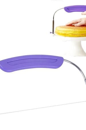 WAFJAMF Adjustable Cake Leveler Cutter, Professional Cake Slicer with Stainless Steel Wires and Handle for Leveling Tops of Layer Cakes Suitable for 10 Inch Cake