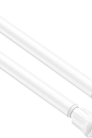 2 Pack Small Spring Tension Curtain Rod 8 to 12.5 Inch, Thin DIY Tension Rods No Drill for Slim Window Cupboard Closet Sidelights, White