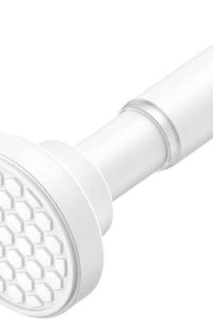AIZESI Shower Curtain Rod, Adjustable 42-74 Inch Spring Tension Shower Rod, 1" Diameter Tension Curtain Rod No Drilling, Anti-Slip, Premium Stainless Steel Anti-Rust, White