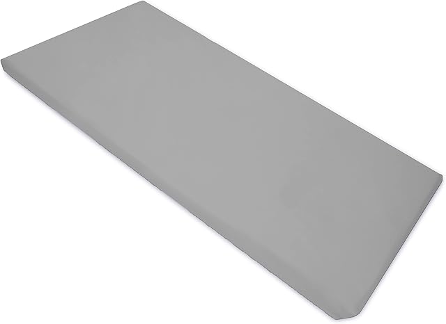 American Baby Company Fitted Nap Mat Sheet with Elastic Corners 24" x 48" x 4" - Soft & Breathable Microfiber Rest Mat Sheet or Nap Mat Cover for Daycare, Kindergarten & Preschool, Gray