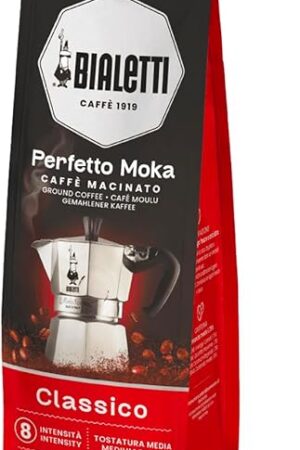 Bialetti Caffe Italian Roasted - 8.8 oz Espresso Ground Coffee - Classico Perfect for Moka - Intensity 7
