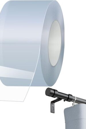 Curtain Drapery Ring Tape for Smooth Curtain Gliding Smooth and Silent Curtain Rod Slide Curtain Tape for Curtain Rings Drapery Ring Slide Tapes Prevents Curtain Rings from Catching on Rods（118IN）