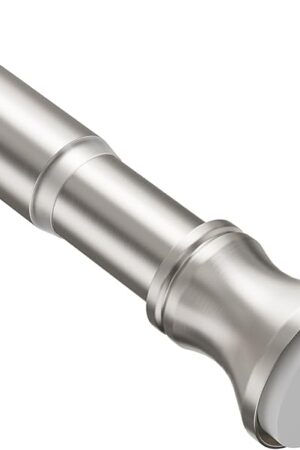 Amazer Spring Tension Shower Curtain Rod, 54-90 Inches Rust-Resistance Tension Curtain Rod Bathroom Rod, Adjustable Shower Curtain Rod No Drill, Nickel