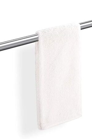 BOPai 24 inch Vacuum Suction Cup Towel Bar, Removeable Shower Mat Rod Shower Door Adhesive Towel Bar Suction Towel Rack, Premium Chrome
