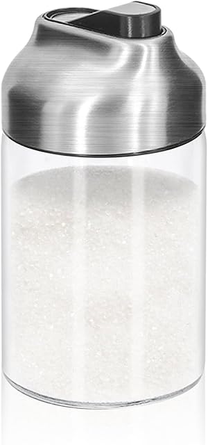 Aelga Glass Sugar Dispenser with Pour Spout, Weighted Pourer, Coffee Bar Accessories for Coffee, Tea and Baking