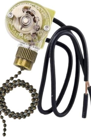 Ceiling Fan Light Switch Zing Ear Pull Chain ZE-109 Fan Light Switch, On-Off Speed with Pull Chain Compatible with Ceiling Fans, Lamps and Wall Lights (1, Bronze)