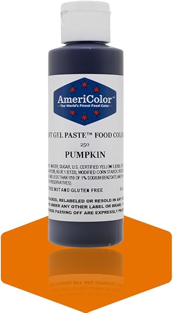 Americolor Soft Gel Paste Food Color, Pumpkin, 4.5 Ounce Bottle