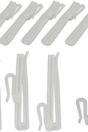 30 pcs Adjustable Curtain Hooks for Drapes Depth Pinch Pleat Locking Curtain Tape Clip Hooks Door Curtain and Shower Curtain Plastic Hooks Shower Curtain Hooks Rust Proof (85mm Adjust Hook)