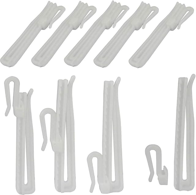30 pcs Adjustable Curtain Hooks for Drapes Depth Pinch Pleat Locking Curtain Tape Clip Hooks Door Curtain and Shower Curtain Plastic Hooks Shower Curtain Hooks Rust Proof (85mm Adjust Hook)