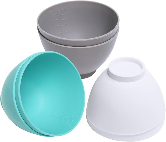 6 Pcs Silicone Mixing Bowl (4.1 x 2.7 inches), Mixing Bowl Set for Facial Mask, Reusable Condiment Bowls, Esthetician Bowls, Silicone Bowls for Melting Chocolate